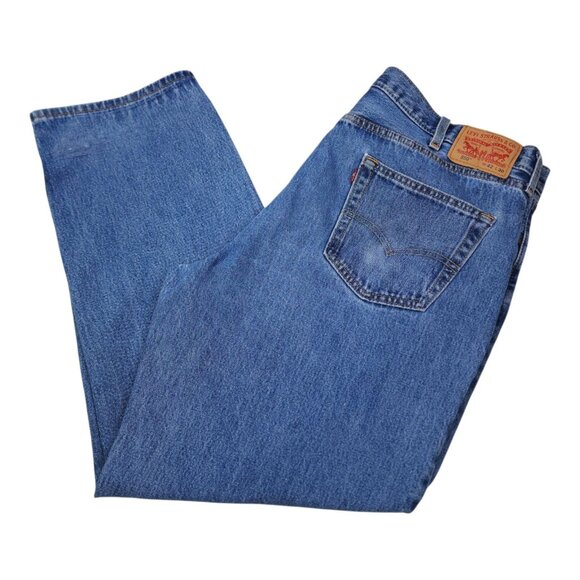 Levis Mens 550 Relaxed Fit Blue Jeans W42 L30 Denim Classic Straight Leg - Picture 1 of 10